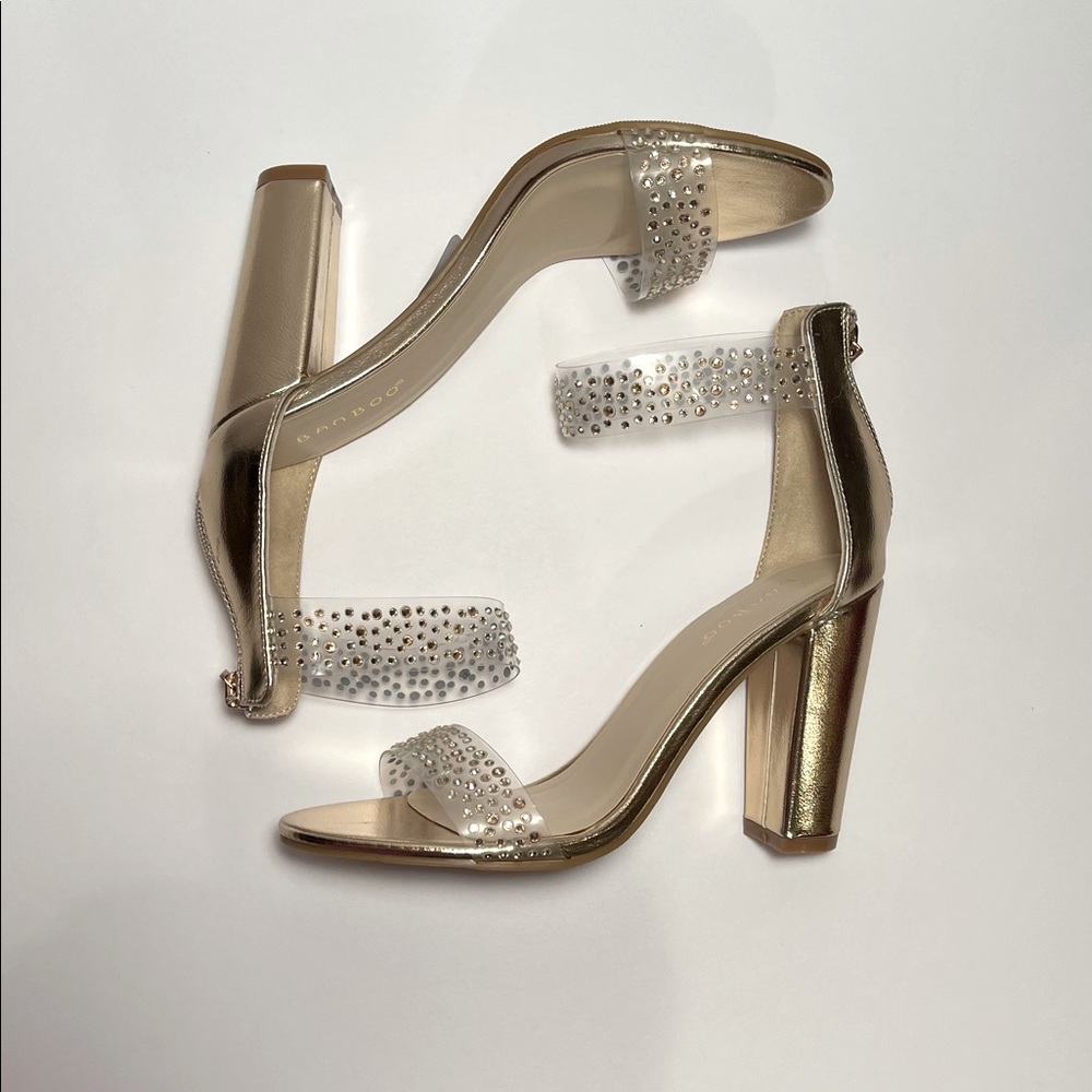 Bamboo Single Band Chunky Heel Sandal